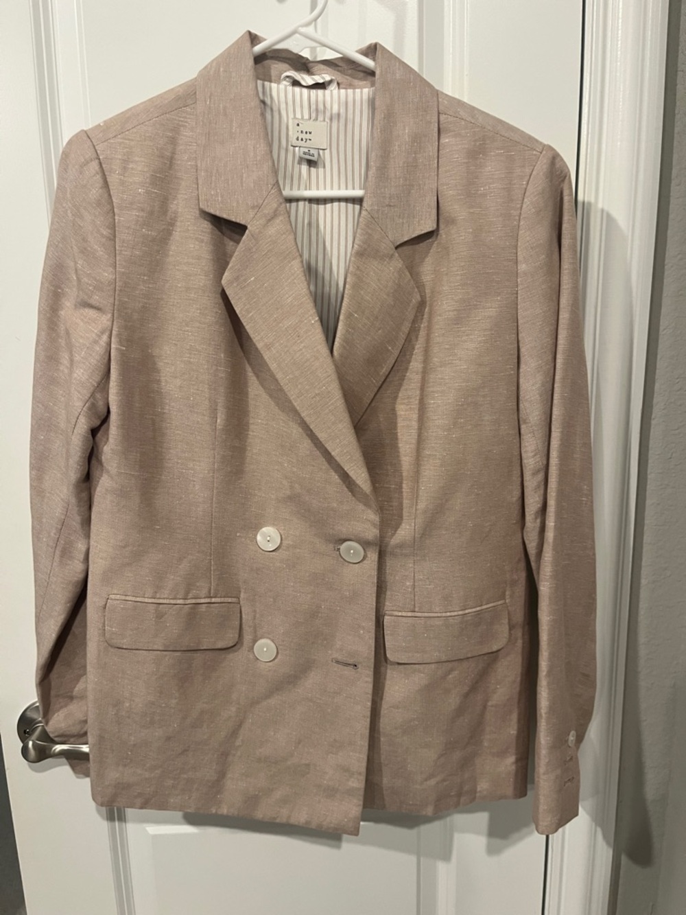 a new day Beige Double-Breasted Blazer